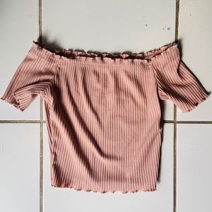 Shein Lettuce Edge Off the shoulder Crop top